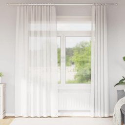 Gossi perdele voile cu bucle 2 buc alb 140x245 cm