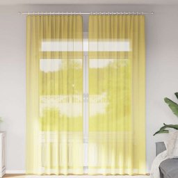 Gossi perdele voile cu bucle 2 buc galben 140x260 cm