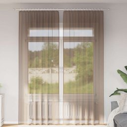 Gossi perdele voile cu bucle 2 buc maro deschis 140x260 cm
