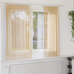 Gossi perdele voile cu bucle 2 buc nisip 140x175 cm