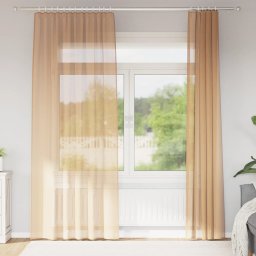 Gossi perdele voile cu bucle 2 buc nisip 140x225 cm