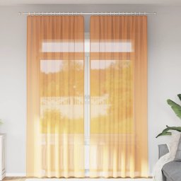 Gossi perdele voile cu bucle 2 buc portocaliu 140x260 cm