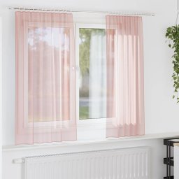 Gossi perdele voile cu bucle 2 buc roz 140x140 cm