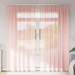 Gossi perdele voile cu bucle 2 buc roz 140x245 cm