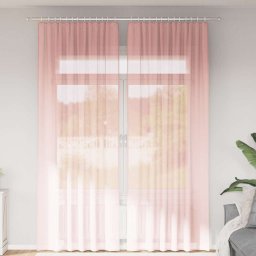 Gossi perdele voile cu bucle 2 buc roz 140x260 cm