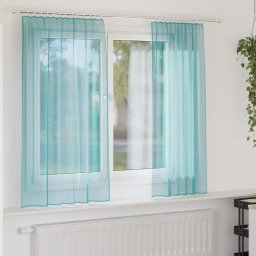 Gossi perdele voile cu bucle 2 buc turcoaz 140x175 cm