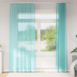 Gossi perdele voile cu bucle 2 buc turcoaz 140x245 cm