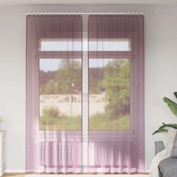 Gossi perdele voile cu bucle 2 buc violet 140x260 cm