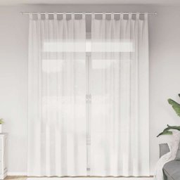 Gossi perdele voile cu buzunare pentru bare 2 buc alb