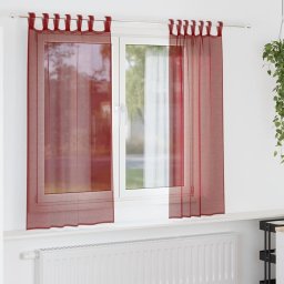Gossi perdele voile cu buzunare pentru bare 2 buc rosu vin