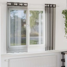 Gossi perdele voile cu oeje 2 buc negru 140x140 cm