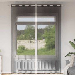 Gossi perdele voile cu oeli 2 buc negru 140x300 cm
