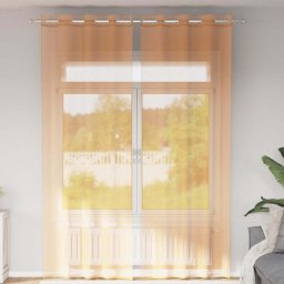 Gossi perdele voile cu oeli 2 buc portocaliu 140x260 cm