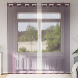 Gossi perdele voile cu oeli 2 buc violet 140x245 cm