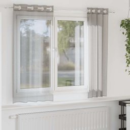 Gossi perdele voile cu oelii 2 buc gri deschis 140x140 cm