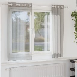 Gossi perdele voile cu oelii 2 buc gri deschis 140x175 cm