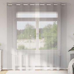 Gossi perdele voile cu oelii 2 buc gri deschis 140x225 cm