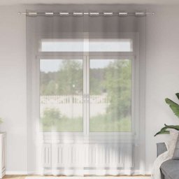 Gossi perdele voile cu oelii 2 buc gri deschis 140x260 cm