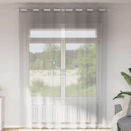 Gossi perdele voile cu oelii 2 buc gri deschis 140x300 cm