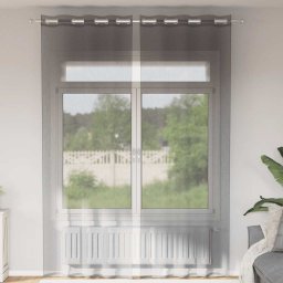 Gossi perdele voile cu oelii 2 buc gri inchis 140x300 cm