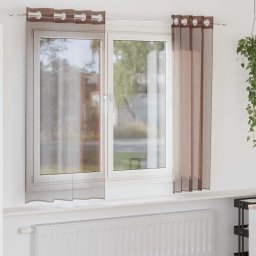 Gossi perdele voile cu oelii 2 buc maro 140x140 cm