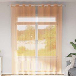 Gossi perdele voile cu oelii 2 buc portocaliu 140x300 cm