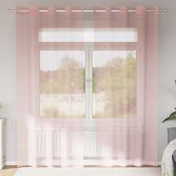 Gossi perdele voile cu oelii 2 buc roz 140x225 cm