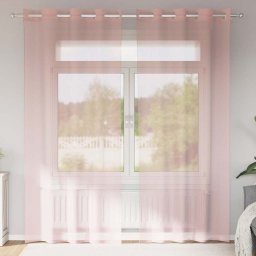 Gossi perdele voile cu oelii 2 buc roz 140x245 cm