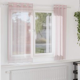 Gossi perdele voile cu oelii 2 buc roz deschis 140x140 cm