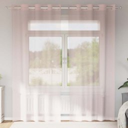 Gossi perdele voile cu oelii 2 buc roz deschis 140x225 cm