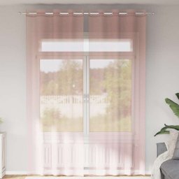 Gossi perdele voile cu oelii 2 buc roz deschis 140x260 cm