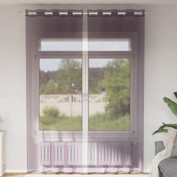 Gossi perdele voile cu oelii 2 buc violet 140x300 cm