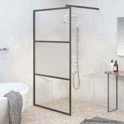 Gossi perete cabina dus walk-in negru 100x195 cm sticla esg semi-mata