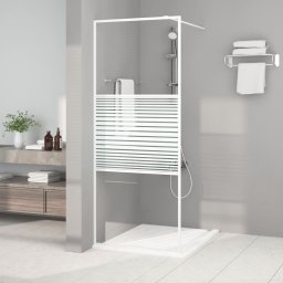 Gossi perete de dus walk-in, alb, 80x195 cm, sticla esg transparenta