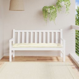 Gossi perna banca de gradina, alb crem, 150x50x7 cm, textil oxford