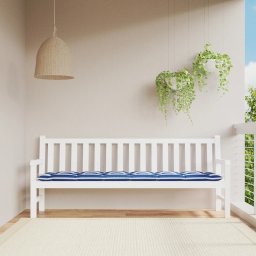 Gossi perna banca de gradina, dungi albastru/alb, 200x50x7 cm, textil