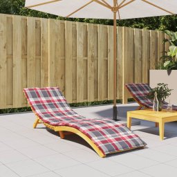Gossi perna de sezlong, rosu carouri, 200x60x3 cm, textil oxford