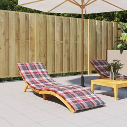 Gossi perna de sezlong, rosu carouri, 200x70x3 cm, textil oxford