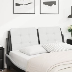 Gossi perna pentru tablie pat, alb si negru, 140cm, piele artificiala
