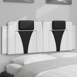 Gossi perna pentru tablie pat, alb si negru, 140cm, piele artificiala