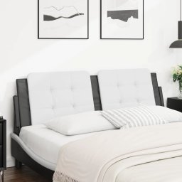 Gossi perna pentru tablie pat, alb si negru, 160cm, piele artificiala