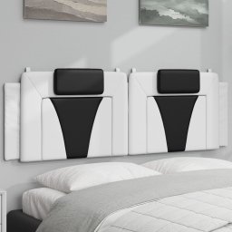Gossi perna pentru tablie pat, alb si negru, 160cm, piele artificiala