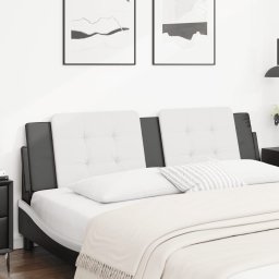 Gossi perna pentru tablie pat, alb si negru, 180cm, piele artificiala