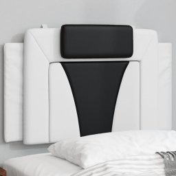 Gossi perna pentru tablie pat, alb si negru, 80 cm, piele artificiala