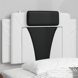 Gossi perna pentru tablie pat, alb si negru, 90 cm, piele artificiala