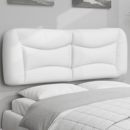 Gossi perna pentru tablie pat, alb, 140 cm, piele artificiala