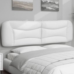 Gossi perna pentru tablie pat, alb, 180 cm, piele artificiala