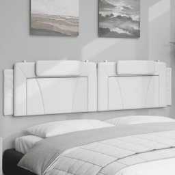 Gossi perna pentru tablie pat, alb, 200 cm, piele artificiala