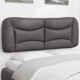 Gossi perna pentru tablie pat, gri, 140 cm, piele artificiala