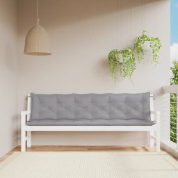 Gossi perne banca de gradina 2 buc., gri, 200x50x7cm, tesatura oxford